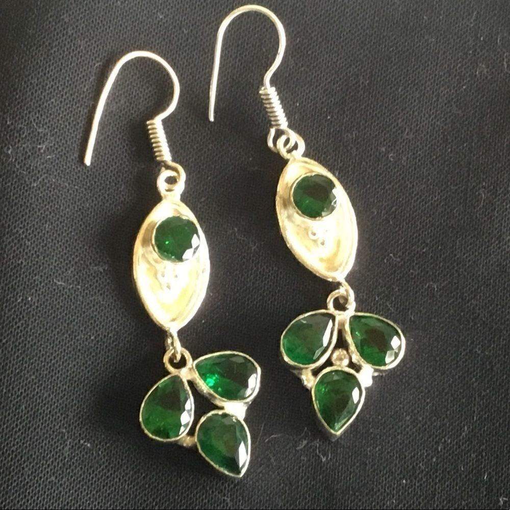 NWOT. Sterling Silver Chrome Diopside Earrings